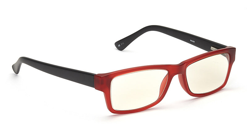 Premium Reading Glasses Collection - River - Black / Red Frame